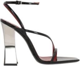 Saint Laurent Zwarte Zora Lak Sandalen Black Dames