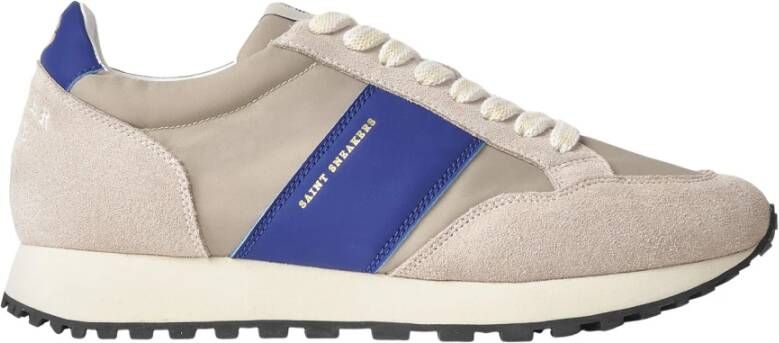 Saint Sneakers Grijze Suède Sneakers Verhogen Stijl Beige Heren