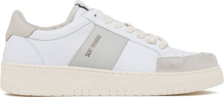 Saint Sneakers Wit Marmer Leren Veterschoenen White Heren