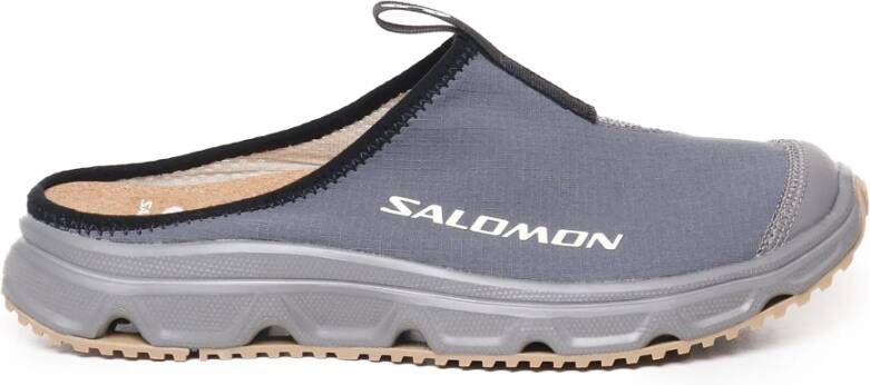 Salomon Grijze Mesh Rubberen Zool Sabot Stijl Sneakers Gray Heren