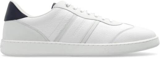 Salvatore Ferragamo Witte Leren Sneakers met Ingedrukt Logo White Heren