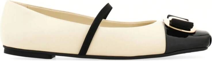 Salvatore Ferragamo Beige Ballet Flats met Vara Design Beige Dames