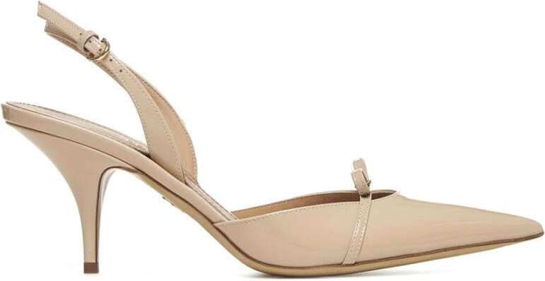 Salvatore Ferragamo Beige Lakleren Hakken met Strik Beige Dames