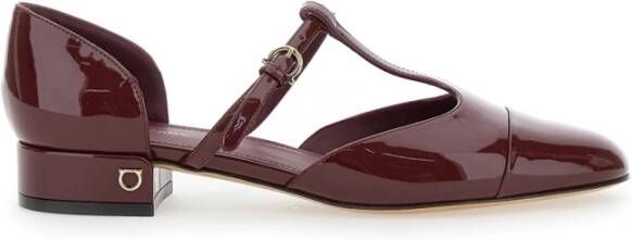 Salvatore Ferragamo Bordeaux Hak Lainette Schoenen Red Dames