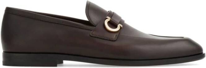 Salvatore Ferragamo Bruin Kalfsleer Metalen Band Zool Brown Heren