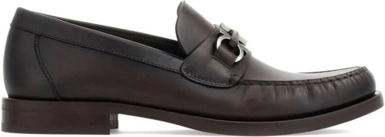 Salvatore Ferragamo Bruine Gancini Loafers Brown Heren