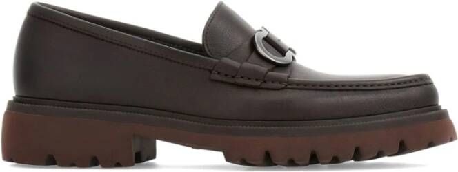 Salvatore Ferragamo Bruine Leren Loafer Schoen Brown Heren