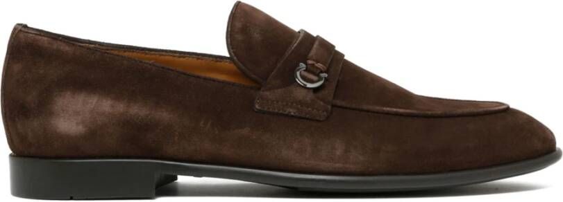 Salvatore Ferragamo Bruine Suède Loafers met Gancio Bit Brown Heren