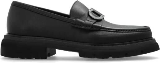 Salvatore Ferragamo Zwarte Leren Loafers met Gancini Gesp Black Heren