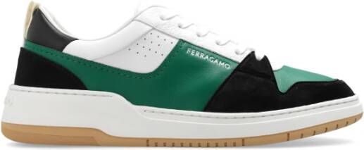 Salvatore Ferragamo Multicolor Suède Leren Sneakers met Logo Multicolor Heren