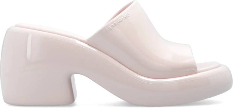 Salvatore Ferragamo Deva-slippers met logo Pink Dames