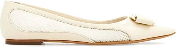 Salvatore Ferragamo Elegante Ballet Flats voor Vrouwen White Dames