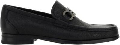 Salvatore Ferragamo Elegante leren loafers met blokhak Black Heren