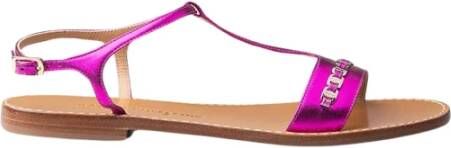 Salvatore Ferragamo Elegante Leren Sandaal Purple Dames