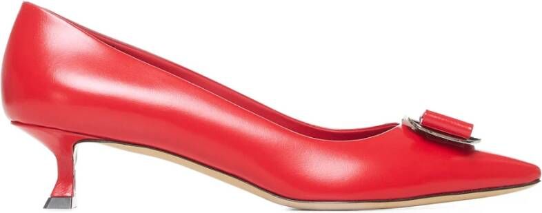 Salvatore Ferragamo Elegante Leren Schoenen Red Dames