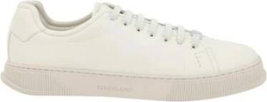 Salvatore Ferragamo Elegante Leren Sneakers White Heren