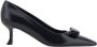 Salvatore Ferragamo Zwarte Leren Pumps met Strikdetail Black Dames - Thumbnail 4