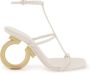 Salvatore Ferragamo Elina Suède Sandalen met Goudkleurige Gancini Hak White Dames - Thumbnail 1