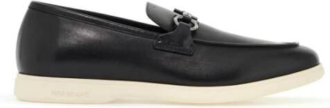 Salvatore Ferragamo Gancini Casual Loafers met leren constructie Black Heren