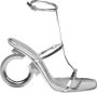 Salvatore Ferragamo Zilveren Gelamineerde Leren Sandalen Gray Dames - Thumbnail 1