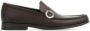 Salvatore Ferragamo Gancini Leren Loafers Brown Heren - Thumbnail 1