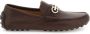 Salvatore Ferragamo Gancini Leren Loafers met Gouden Detail Brown Heren - Thumbnail 1