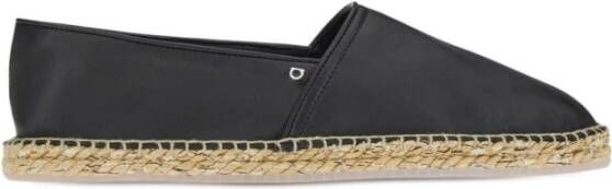 Salvatore Ferragamo Gancini Logo Zwarte Espadrilles Leer Black Heren