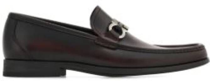 Salvatore Ferragamo Gancini-plaque loafers Brown Heren