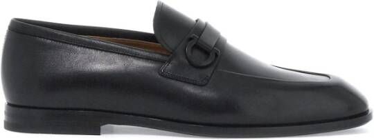 Salvatore Ferragamo Gancini versierde leren loafers Black Heren