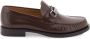 Salvatore Ferragamo Geborsteld leren Gancini loafers Brown Heren - Thumbnail 1