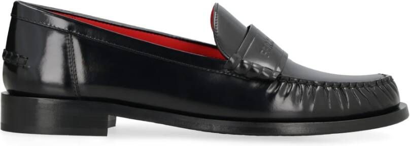 Salvatore Ferragamo Geborsteld leren loafers Black Dames