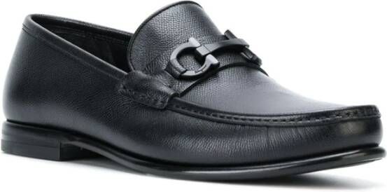 Salvatore Ferragamo Geëmbosseerde Zwarte Kalfsleren Laarzen Black Heren