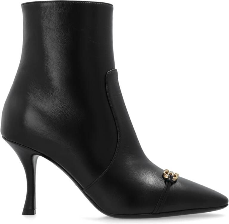 Salvatore Ferragamo Gehakte enkellaarzen Ludo Black Dames