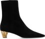 Salvatore Ferragamo Gehakte enkellaarzen 'Mirta' Black Dames - Thumbnail 1