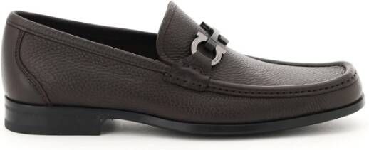 Salvatore Ferragamo Grandioso Gancini Loafers in korrelig leer Brown Heren