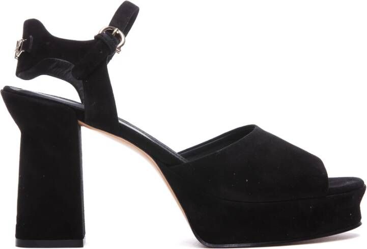 Salvatore Ferragamo Zwarte suède pumpsandalen met gespsluiting Zwart Dames