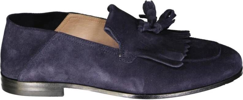 Salvatore Ferragamo Blauwe Loafer Schoenen met Franje Detail Blue Heren