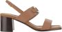 Salvatore Ferragamo Kalfsleren Hoge Hak Sandalen Beige Dames - Thumbnail 1