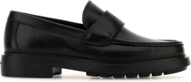 Salvatore Ferragamo Klassieke zwarte leren loafers Black Heren