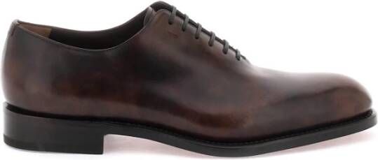 Salvatore Ferragamo Laced Shoes Brown Heren