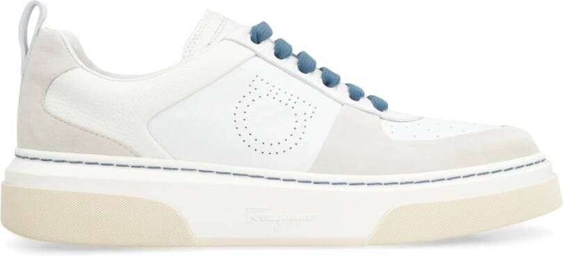 Salvatore Ferragamo Leren lage sneakers White Dames