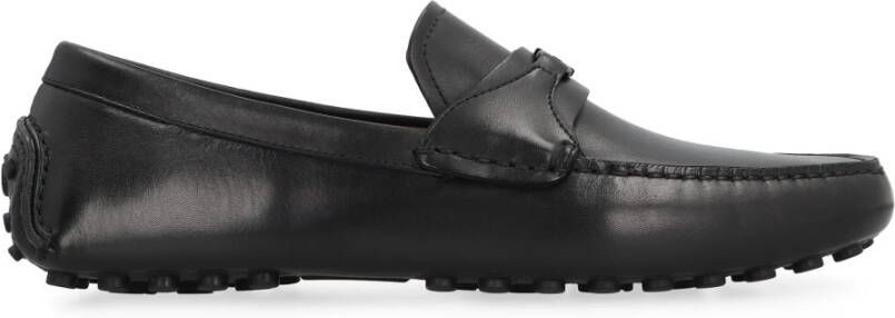 Salvatore Ferragamo Leren Loafers met Rubberen Studs Black Heren