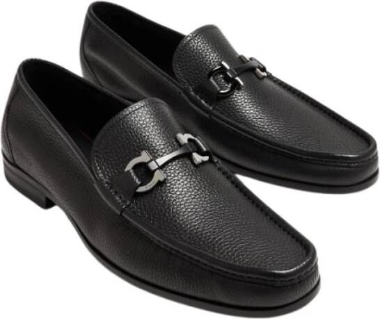 Salvatore Ferragamo Stijlvolle Calf Loafers voor Heren Black Heren