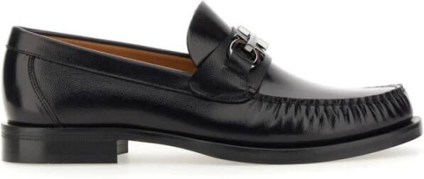 Salvatore Ferragamo Leren Moccasin Gancini Schoenen Black Heren