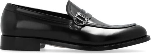 Salvatore Ferragamo Zwarte leren loafers met Gancini-gesp Black Heren