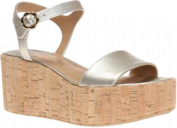 Salvatore Ferragamo Leren Sleehak Sandalen Gray Dames