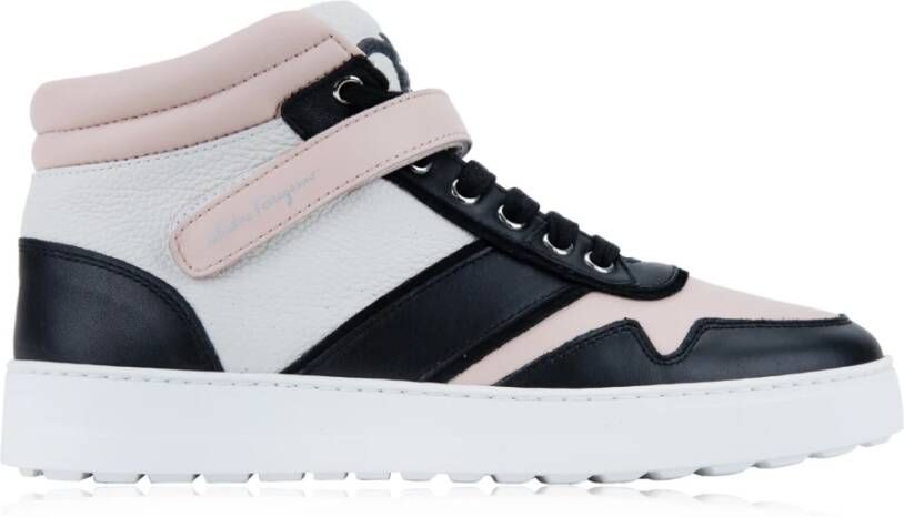 Salvatore Ferragamo Leren Sneakers met Velcro Sluiting Multicolor Dames