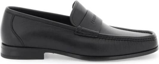 Salvatore Ferragamo Logo Loafers met Moc Black Heren