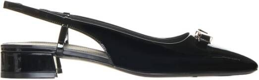 Salvatore Ferragamo Mini Bow Platte Hakken Black Dames