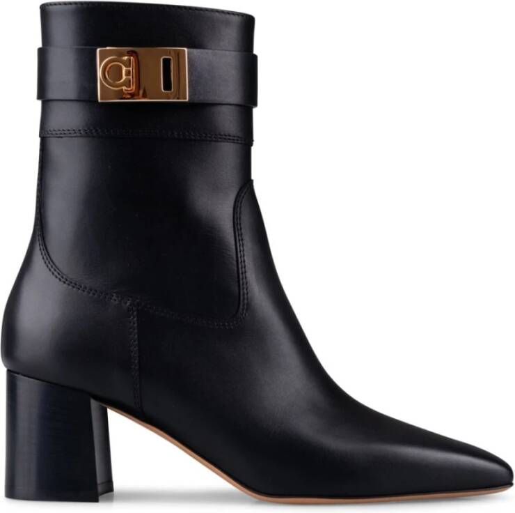 Salvatore Ferragamo Nero ROL Leren Portemonnee Black Dames